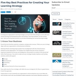 Five Key Best Practices for Creating Your Learning Strategy