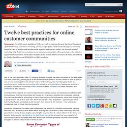 Twelve best practices for online customer communities