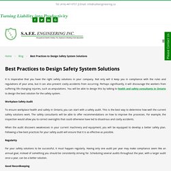 Best Practices to Design Safety System Solutions