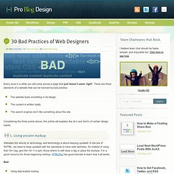 30 Bad Practices of Web Designers