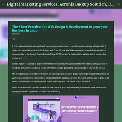 The 8 Best Practices for Web Design & Development to grow your Business in 2020