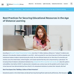 Best Practices for Securing Educational Resources in the Age of Distance Learning