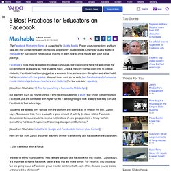5 Best Practices for Educators on Facebook