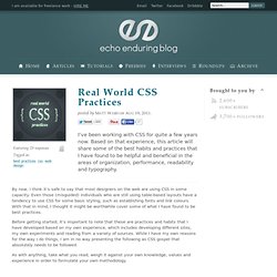 Real World CSS Practices