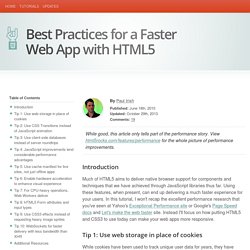 Best Practices for a Faster Web App with HTML5