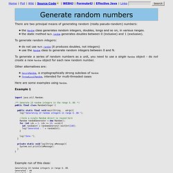 Generate random numbers