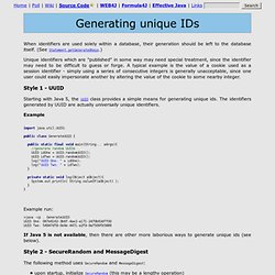 Generating unique IDs