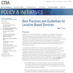 Best Practices and Guidelines for Location Based Services