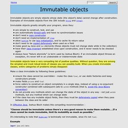 Immutable objects