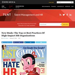 New Study: The Top 10 Best Practices of High-Impact HR Organizations