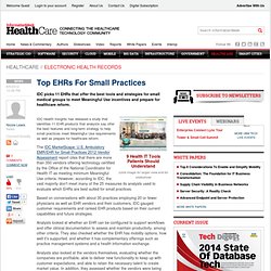 Top EHRs For Small Practices - Healthcare - Electronic Medical Records