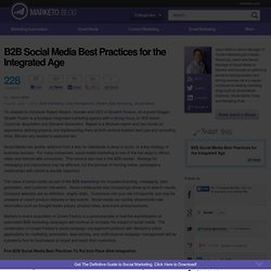 B2B Social Media Best Practices for the Integrated Age