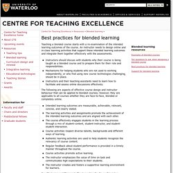Best practices for blended learning