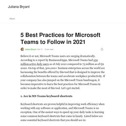 5 Best Practices for Microsoft Teams to Follow in 2021