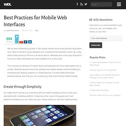 Best Practices for Mobile Web Interfaces