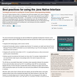 Best practices for using the Java Native Interface