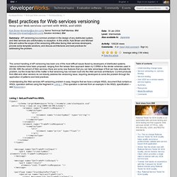 Best practices for Web services versioning