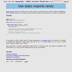 Use static imports rarely
