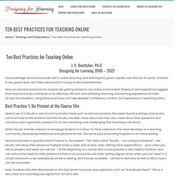 Ten Best Practices for Teaching Online – Designing for Learning