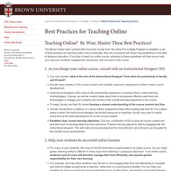 Best Practices for Teaching Online
