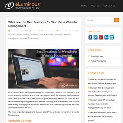 What are the Best Practices for WordPress Website Management - eLuminous VA Blog