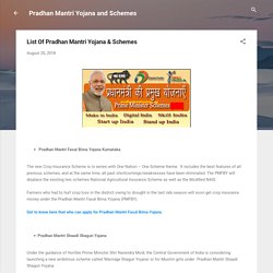 List Of Pradhan Mantri Yojana & Schemes