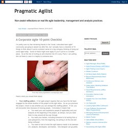 Pragmatic Agilist: A Corporate Agile 10-point Checklist