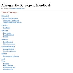 A Pragmatic Developers Handbook