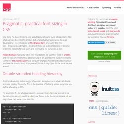 Pragmatic, practical font sizing in CSS