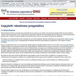 Copyleft: Idealismo pragmático - Proyecto GNU - Free Software Foundation (FSF)