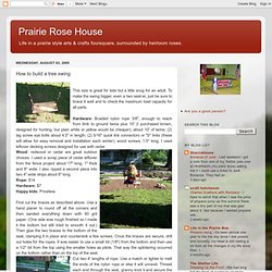 Prairie Rose House: How to build a tree swing