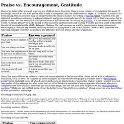 Praise versus Encouragement