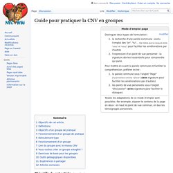Guide pour pratiquer la CNV en groupes — NVCwiki