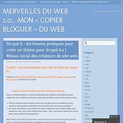 Réseau social des créateurs de site web « Merveilles du web 2.0… mon « copier bloguer » du web