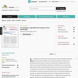 Les pratiques culturelles des Français à l'ère numérique