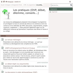Les pratiques (DVP, débat, dilemme, conseils...) - Pédagogie - Direction des services départementaux de l'éducation nationale des Deux-Sèvres
