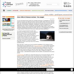 INPES - Article 2015 - Usage des jeux video en ligne