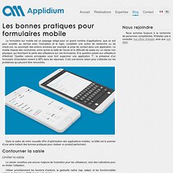 Les bonnes pratiques pour formulaires mobile — Applidium, agence mobile à Paris