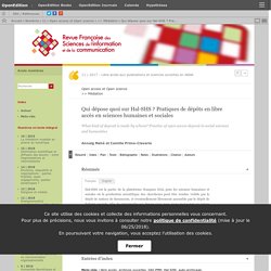 Qui dépose quoi sur Hal-SHS ? Pratiques de dépôts en libre accès en sciences humaines et sociales
