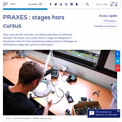 PRAXES : stages hors cursus