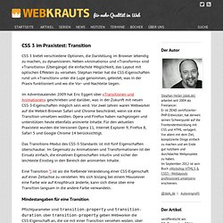 CSS 3 im Praxistest: Transition
