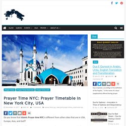 Prayer Time NYC Today: Prayer Timetable New York City, USA