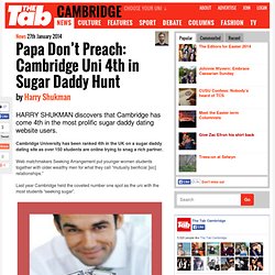 Papa Don’t Preach: Cambridge Uni 4th in Sugar Daddy Hunt