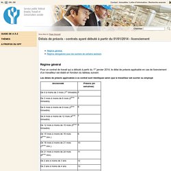 Délais de préavis - contrats ayant débuté à partir du 01/01/2014 - licenciement