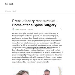 Precautionary measures at Home after a Spine Surgery