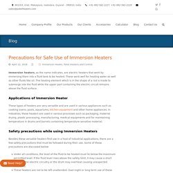 Precautions for Safe Use of Immersion Heaters - Patel Heaters