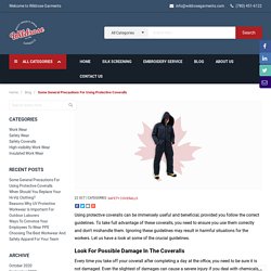 Some General Precautions For Using Protective Coveralls