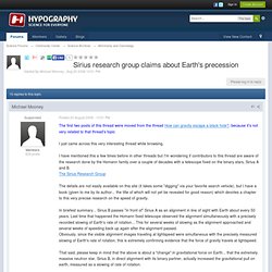 Sirius research group claims about Earth's precession - Hypography Science Forums