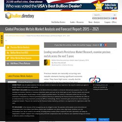 Global Precious Metals Market Analysis and Forecast Report: 2015 - 2021 - Bullion.Directory