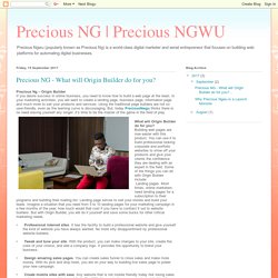 Precious NGWU: Precious NG - What will Origin Builder do for you?